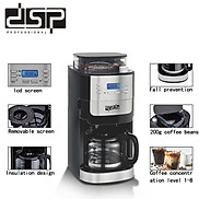 Máy pha cà phê hạt kết hợp xay sẵn bán tự động DSP KA3055, công suất 1000W