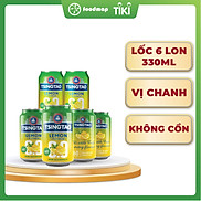 Lốc 6 lon bia Tsingtao Chanh 0 Độ 330ml lon