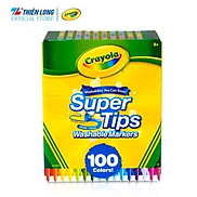 Bộ 100 màu bút lông nét mảnh - nét đậm có thể rửa được Crayola Supertips
