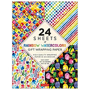 Rainbow Watercolors Gift Wrapping Paper - 24 Sheets 18 x 24 45 x 61 cm