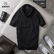 Áo polo nam ADINO màu đen vải cotton co giãn thiết kế basic trẻ trung PL41