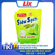 Túi Nước Rửa Chén Lix Siêu Sạch Hương Chanh 3.5Kg N4301