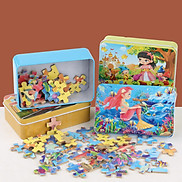 Xếp hình gỗ Puzzle 60 mảnh có hộp thiếc mẫu ngẫu nhiên