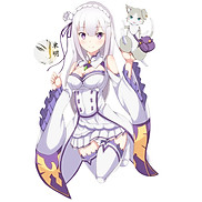 Tranh Poster Emilia Re Zero A4 combo 3 tấm khác nhau