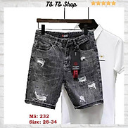 Quần Sọt Nam Quần Short Jean Nam Đen Phối Rách Chất Bò Cao Cấp Chuẩn Hàng