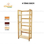 Kệ sách gỗ 4 tầng 50cm 47wood - Kệ gỗ đa năng 4 tầng rộng 50cm