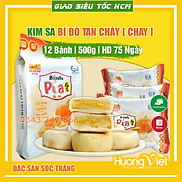 Bánh pía kim sa bí đỏ tan chảy 500g, bánh pía kim sa chay không trứng muối