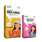 Combo 2 hộp Gạo hữu cơ Hoa Nắng Vàng Lúa Chín 2kg & Gạo Tấm 1kg