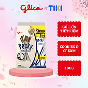 Gói lớn tiết kiệm Bánh Que Pocky Kem Cookies & Cream 160g Glico