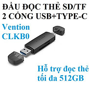 Đầu đọc thẻ SD TF chuẩn USB3.0 hai cổng C +U Vention CLKB0