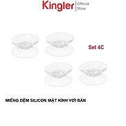 4 Đệm Hít Silicon Giữa Kính Và Mặt Bàn, Miếng Đệm Kê Kính Mặt Bàn