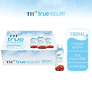 Thùng 48 chai sữa chua uống tiệt trùng hương dâu tự nhiên TH True Yogurt