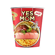 Thùng 24 ly Mì Bò Cải Chua Yes Mom Có Xúc Xích 76g ly