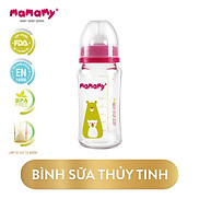 Bình sữa thủy tinh chống sặc và đầy hơi Mamamy 240 ml