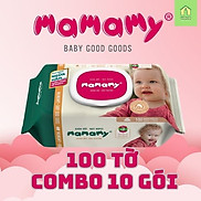 Combo 10 gói khăn ướt Mamamy 100 tờ - không mùi Vaca Baby House