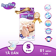 Tã bỉm dán Dry-Pro siêu mềm nhập khẩu Malaysia size S81 3kg - 7kg - Gói 81