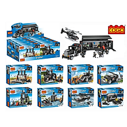 COGO - CITY - 3021 COMBO 8 HỘP Mô Hình Lắp Ráp Xe Cảnh Sát