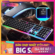 Bộ Bàn Phím Gaming có dây Kèm Chuột Máy Tính Con Báo Có LED 7 Màu Ấn Tượng