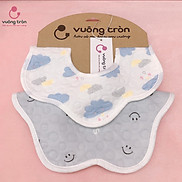 Yếm hoa chống thấm cao cấp Vuông Tròn, chất liệu cotton đẹp an toàn cho bé