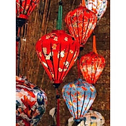 Đèn lồng hội an vải phi 3D vietnames lanterns 30,45cm