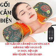 Gối thơm ngải cứu thảo mộc cắm điện công thái học hỗ trợ cột sống cổ