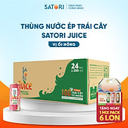 Thùng nước Satori Juice vị ổi 24 lon- 250ml lon + Tặng 1 pack 6 lon SATORI