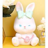 Ống Tiết Kiệm Heo Đất Beibei Rabbit Pink Size Lớn Có Khe Lấy Tiền