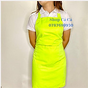 Tạp dề yếm trơn màu xanh neon dành cho nam nữ phục vụ  nhận in thêu logo