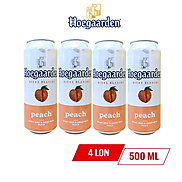 Lốc 4 Lon Bia Hoegaarden Peach 500ml Lon