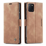 Bao da bò thật dạng ví chính hãng Caseme dành cho Samsung Note 10 Lite