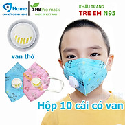 Khẩu trang y tế n95 có van trẻ em màu xanh