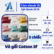 Cặp vỏ gối cotton sọc 3f nhiều màu A kích thước 50x70cm