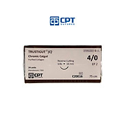 Chỉ phẫu thuật tự tiêu tan chậm CPT Trustigut C Chromic Catgut số 4 0 -