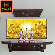 Tranh trúc chỉ in MÂU NI Sen vầng, KT 61cm x 81cm