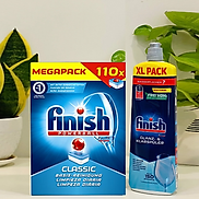 Combo Viên rửa bát Finish 110 viên+Nước làm bóng finish 800ml dùng cho máy