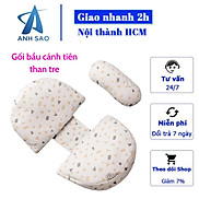 Gối bầu cánh tiên sợi tre A  tặng kèm gối phụ