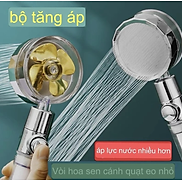 Đầu Vòi Hoa Sen Tăng Áp Cánh Quạt Đầu Xoay 360 độ Có Nút Nhấn Tắt Nước