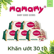 Combo 5 gói khăn ướt Mamamy không mùi 30 tờ tiện mang đi làm đi học