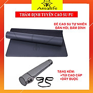 Máu Xám Thảm Tập Yoga Có Vân Định Tuyến Da PU Chính Hãng Amalife Thảm Yoga