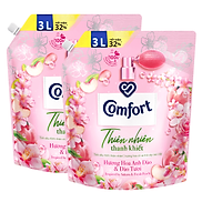 Combo 2 Túi Nước Xả Vải Comfort Thiên Nhiên Thanh Khiết Hương Hoa Anh Đào