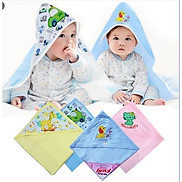 Khăn ủ cotton kèm mũ loại cao cấp cho bé chất cực đẹp