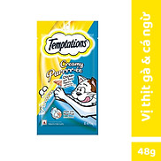 Súp Thưởng Làm Từ Thịt Cá Thật Dành Cho Mèo Lớn Temptations Creamy Gói 4