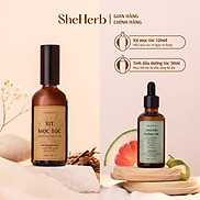 Combo bộ 2 sản phẩm xịt mọc tóc, serum dưỡng tóc thuần chay She Herb