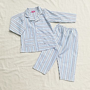 Đồ ngủ bé trai pyjamas xanh và trắng