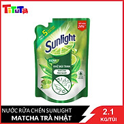 Nước Rửa Chén Bát Sunlight Extra Khử Mùi Tanh Matcha Trà Nhật 2.1kg