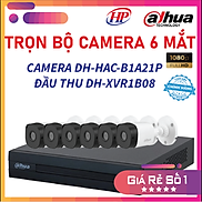Trọn bộ 6 camera DH-HAC-B1A21P Đầu thu 4 cổng XVR1B08 đầy đủ phụ kiện