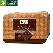 Socola Đen Beryls Dark Chocolate cocoa nibs hộp thiếc 108g