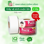 Combo 5 cuộn Giấy vệ sinh cuộn lớn chất lượng cao PONYO JB500 2 lớp hoạ