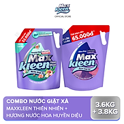 Combo Túi Nước Giặt Xả MaxKleen Thiên Nhiên 3.6kg & Túi Huyền Diệu