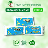 Khăn giấy lụa dai mềm, không bụi, gói lớn tiết kiệm PONYO 2 lớp gói 200 tờ